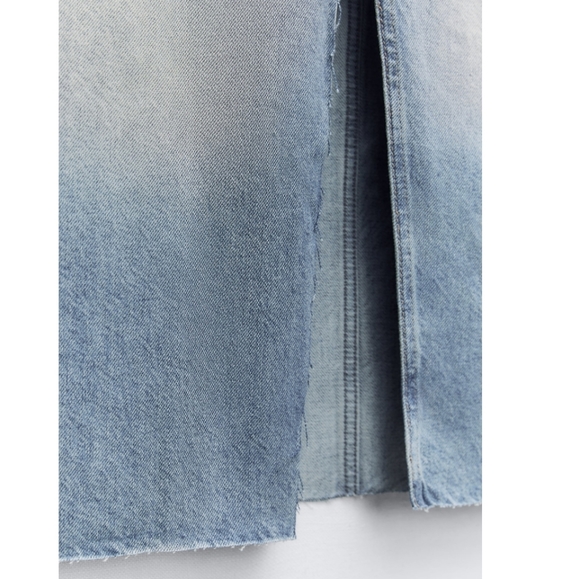 Zara Long Denim Slit Skirt size XS blue - Picture 13 of 15